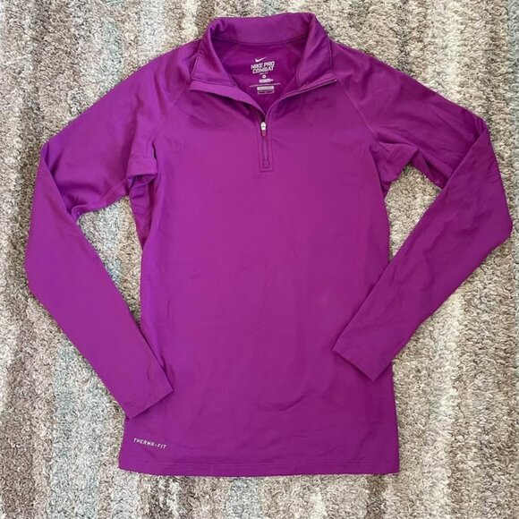 Nike Pro Combat Therma Fit Quarter Zip Pullover Women’s Medium - Picture 1 of 4